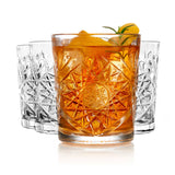 Libbey Hobstar Double Old Fashioned Glasses, 12 ounce, Clear, Set of 4-Cocktails and Spirits-Parc Decor