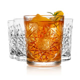 Libbey Hobstar Double Old Fashioned Glasses, 12 ounce, Clear, Set of 4