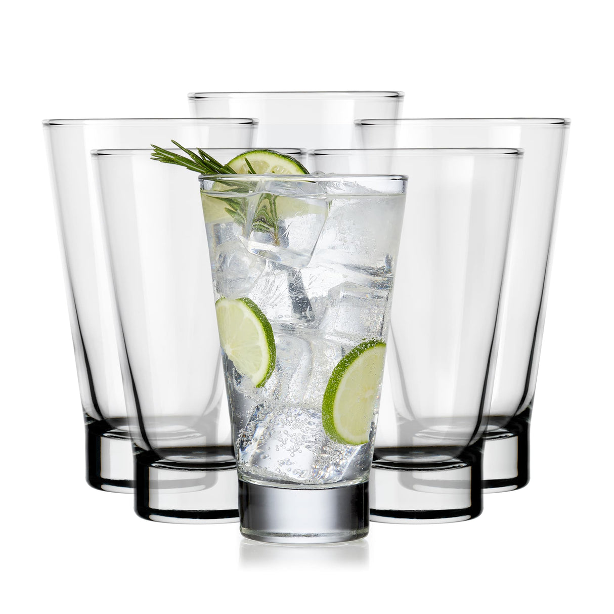 Libbey Modern Bar Essentials Highball Drinking Glasses, 12 ounce, Set of 6-Cocktails and Spirits-Parc Decor