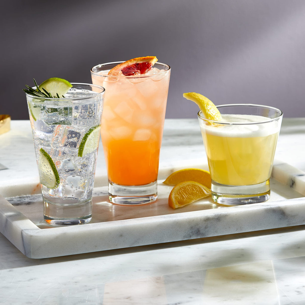 Libbey Modern Bar Essentials Tumbler Glasses, 14 ounce, Set of 6-Cocktails and Spirits-Parc Decor