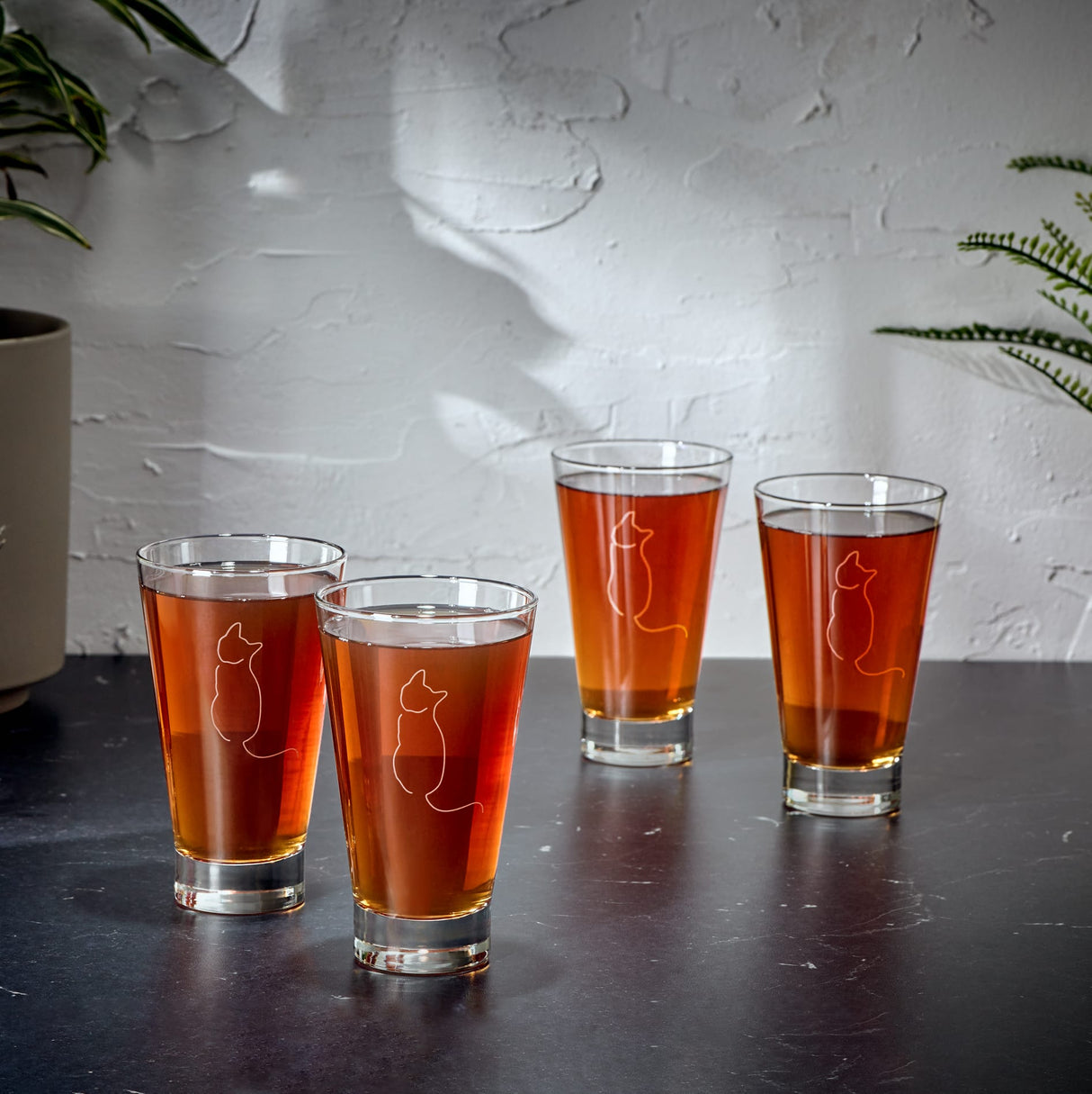 Libbey Modern Pets Simon Tumbler Drinking Glasses, 14 ounce, Set of 4-Cocktails and Spirits-Parc Decor