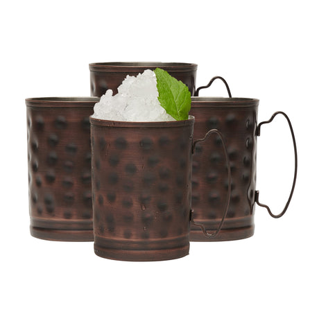 Libbey Moscow Mule Hammered Copper Mugs, 14 ounce, Set of 4
