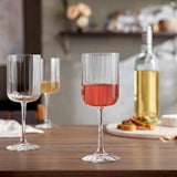 Libbey Paneled All Purpose Wine Glasses, 13.5 ounce, Set of 4-Stemware-Parc Decor