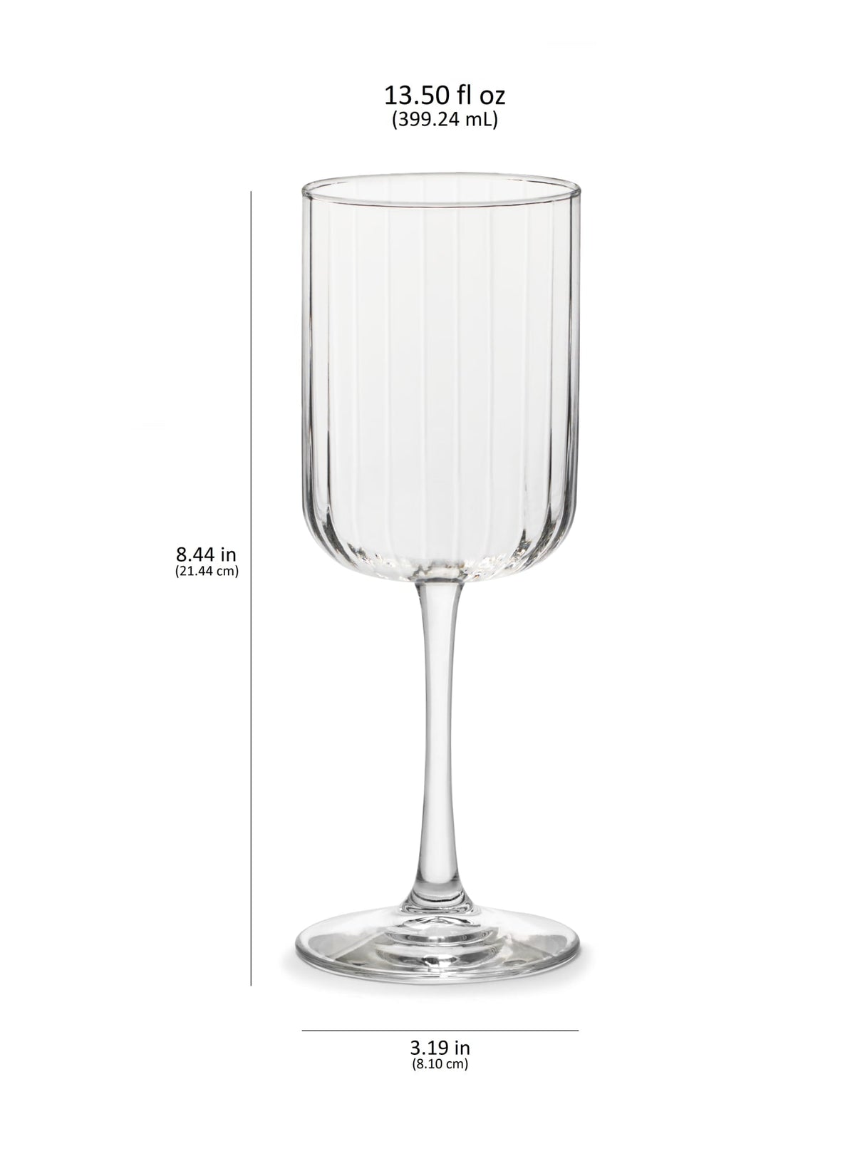 Libbey Paneled All Purpose Wine Glasses, 13.5 ounce, Set of 4-Stemware-Parc Decor
