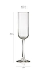 Libbey Paneled Champagne Flute Glasses, 7.5 ounce, Set of 4