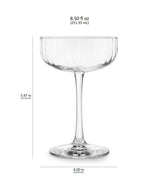 Libbey Paneled Coupe Cocktail Glasses, 8.5 ounce, Set of 4-Cocktails and Spirits-Parc Decor