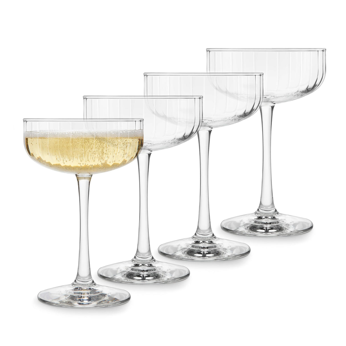 Libbey Paneled Coupe Cocktail Glasses, 8.5 ounce, Set of 4-Cocktails and Spirits-Parc Decor