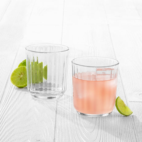 Libbey Paneled Double Old Fashioned Rocks Glasses, 11.2 ounce, Set of 6