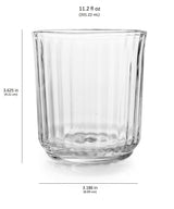 Libbey Paneled Double Old Fashioned Rocks Glasses, 11.2 ounce, Set of 6