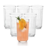 Libbey Paneled Tumbler Drinking Glasses, 17 ounce, Set of 6-Cocktails and Spirits-Parc Decor