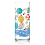 Libbey Vintage Beach Scene Cooler Glasses, 16 ounce, Set of 4