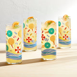 Libbey Vintage Beach Scene Cooler Glasses, 16 ounce, Set of 4-Beverageware-Parc Decor
