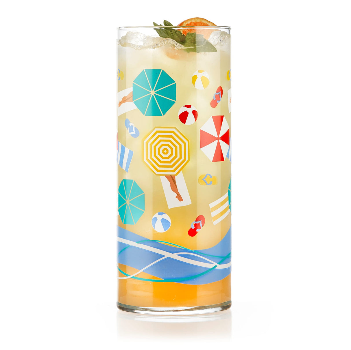 Libbey Vintage Beach Scene Cooler Glasses, 16 ounce, Set of 4-Beverageware-Parc Decor