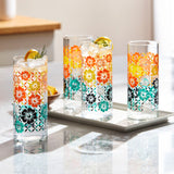 Libbey Vintage Flower Power Cooler Glasses, 16 ounce, Set of 4-Beverageware-Parc Decor