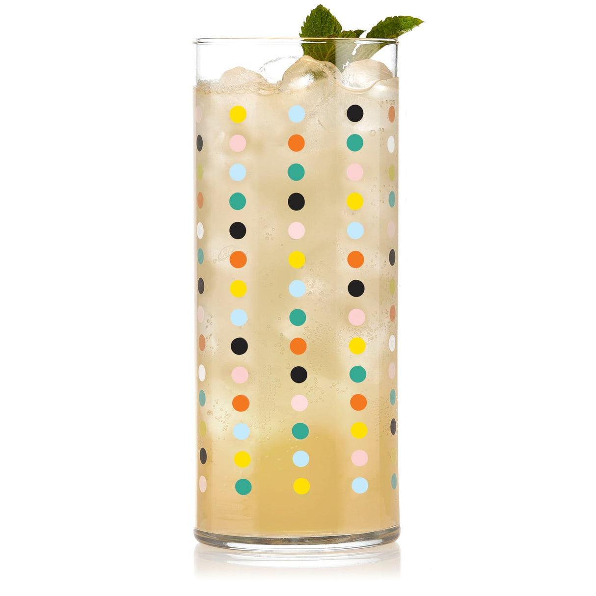 Libbey Vintage Flower Power Party Dots Cooler Glasses, 16 ounce, Set of 4-Beverageware-Parc Decor