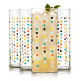 Libbey Vintage Flower Power Party Dots Cooler Glasses, 16 ounce, Set of 4-Beverageware-Parc Decor