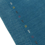 Light Blue Contemporary Gabbeh Border Design Hand Loomed Wool Area Rug