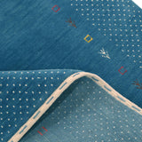 Light Blue Contemporary Gabbeh Border Design Hand Loomed Wool Area Rug