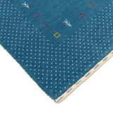 Light Blue Contemporary Gabbeh Border Design Hand Loomed Wool Area Rug