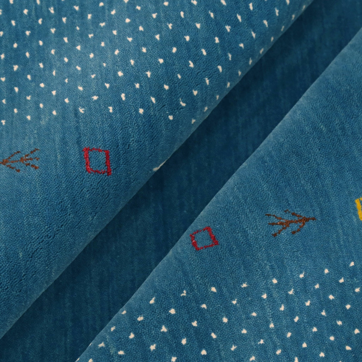 Light Blue Contemporary Gabbeh Border Design Hand Loomed Wool Area Rug