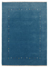 Light Blue Contemporary Gabbeh Border Design Hand Loomed Wool Area Rug