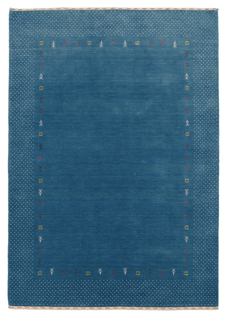 Light Blue Contemporary Gabbeh Border Design Hand Loomed Wool Area Rug