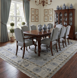 Light Blue Hand knotted Traditional Oushak Multi Size wool Area Rug