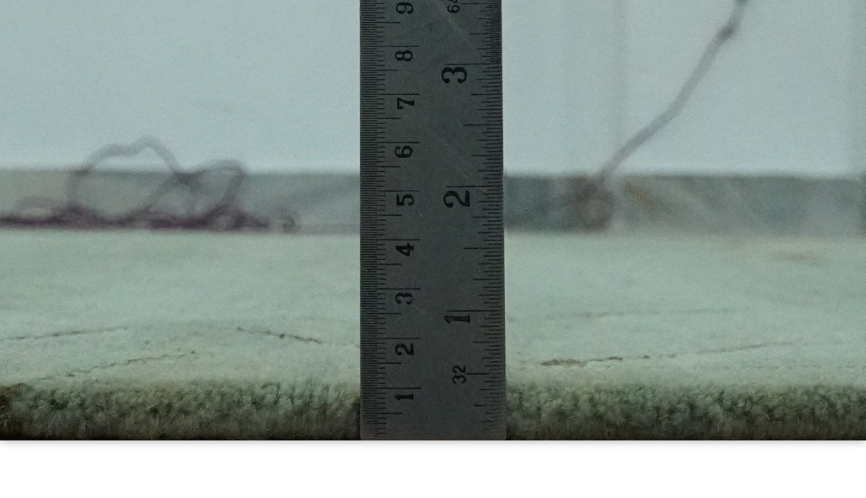 Light Green and Charcoal Hand loom Modern Crack Design 5x8 Wool and Art Silk Area Rug-Area Rug-Parc Decor