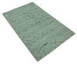 Light Green and Charcoal Hand loom Modern Crack Design 5x8 Wool and Art Silk Area Rug-Area Rug-Parc Decor