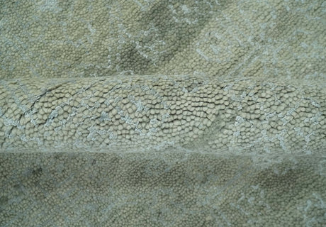 Light Green and Silver Traditional Large design 5x8 Hand Knotted wool and Art Silk Area Rug