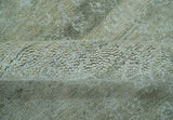 Light Green and Silver Traditional Large design 5x8 Hand Knotted wool and Art Silk Area Rug-Area Rug-Parc Decor