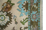 Light Peach, Green and Aqua Hand knotted Traditional Oushak Multi size wool Area Rug