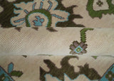Light Peach, Green and Aqua Hand knotted Traditional Oushak Multi size wool Area Rug