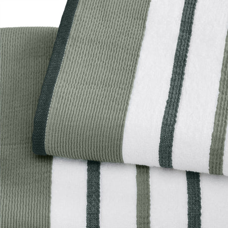 Decorative Cotton Stripe Bath Towel Set - Noelle Collection