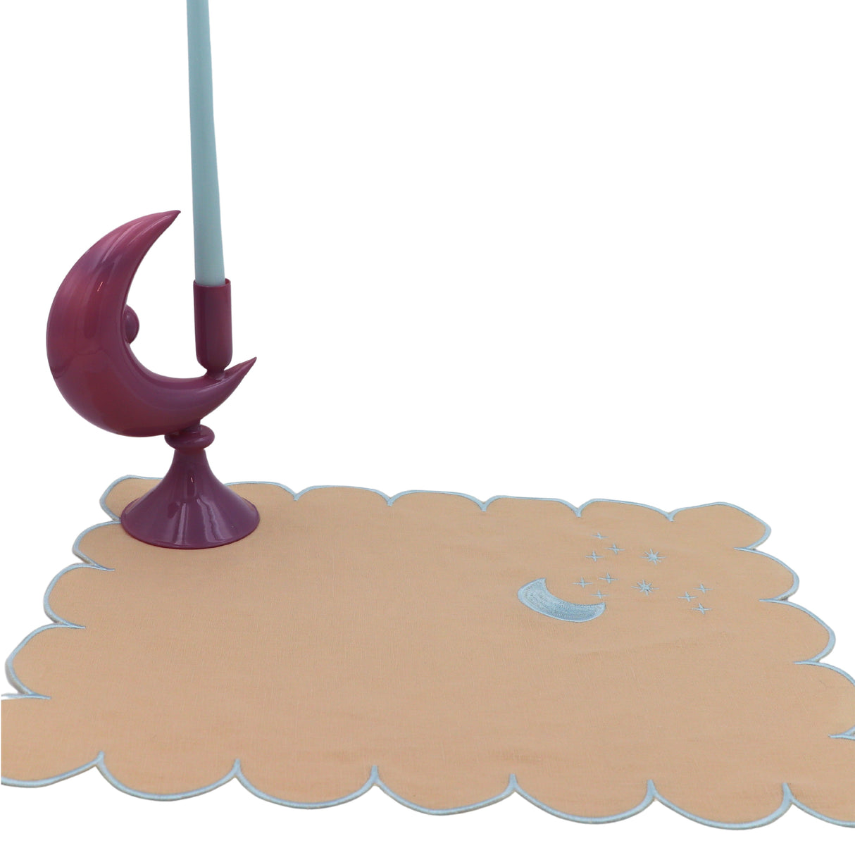 Lilac Crescent Moon Candle Holder - Pair-Candle Holder-Parc Decor