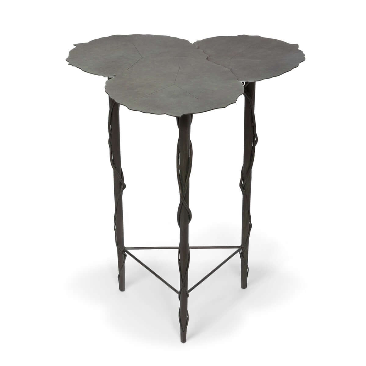 Lily Pad Side Table – Outdoor Iron Accent with Aged Patina-Table-Parc Decor