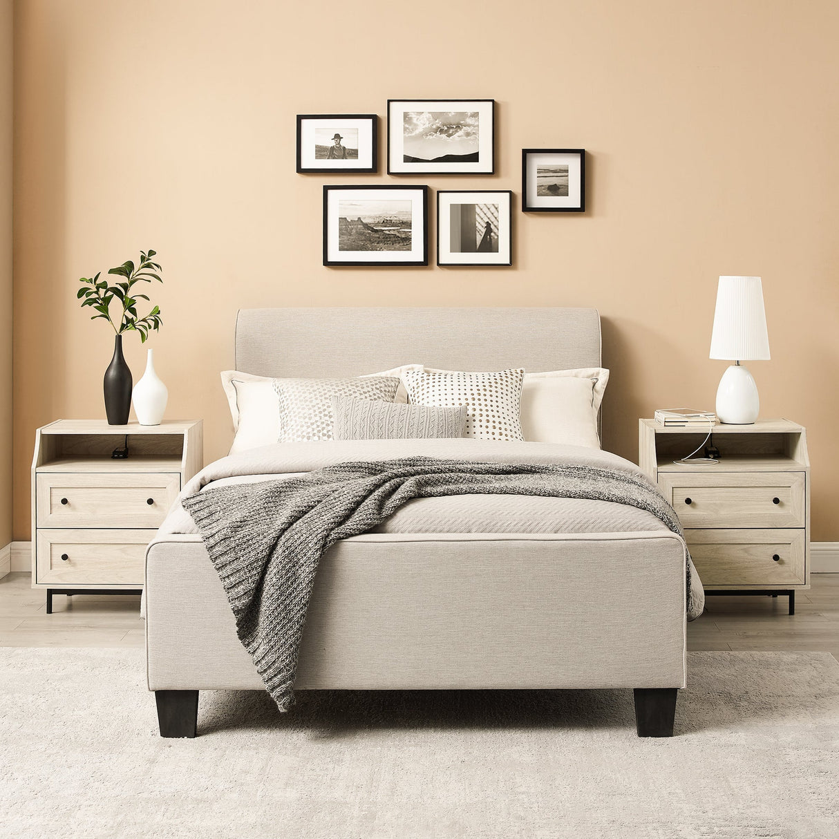 Lisa 2 Drawer Nightstand with USB-Bedroom-Parc Decor