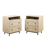 Lisa 2 Drawer Nightstand with USB-Bedroom-Parc Decor