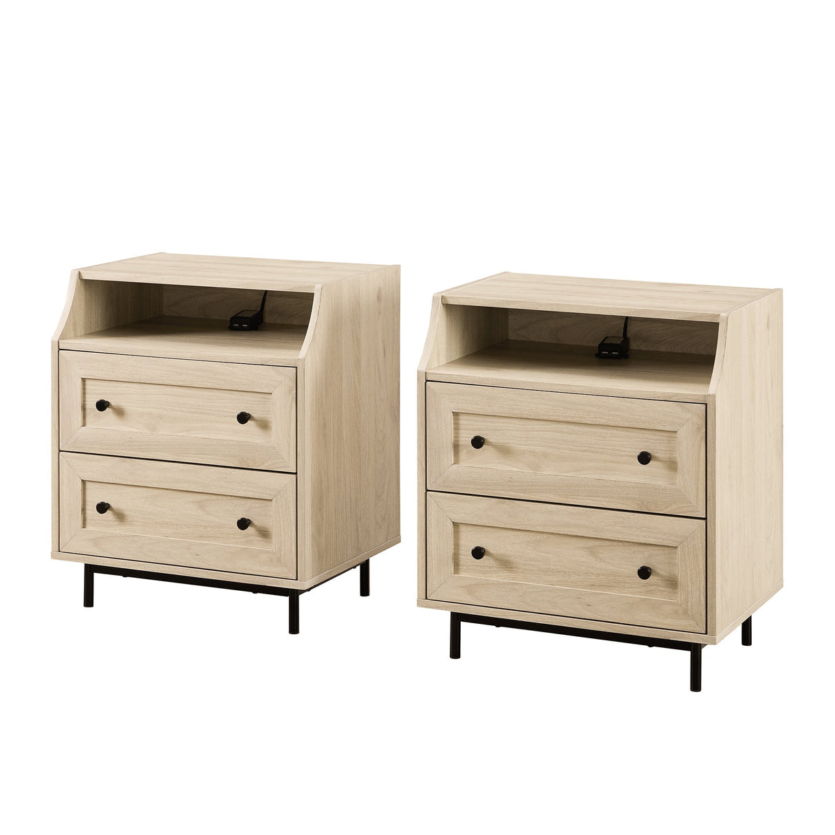 Lisa 2 Drawer Nightstand with USB-Bedroom-Parc Decor