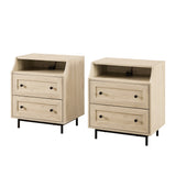 Lisa 2 Drawer Nightstand with USB-Bedroom-Parc Decor