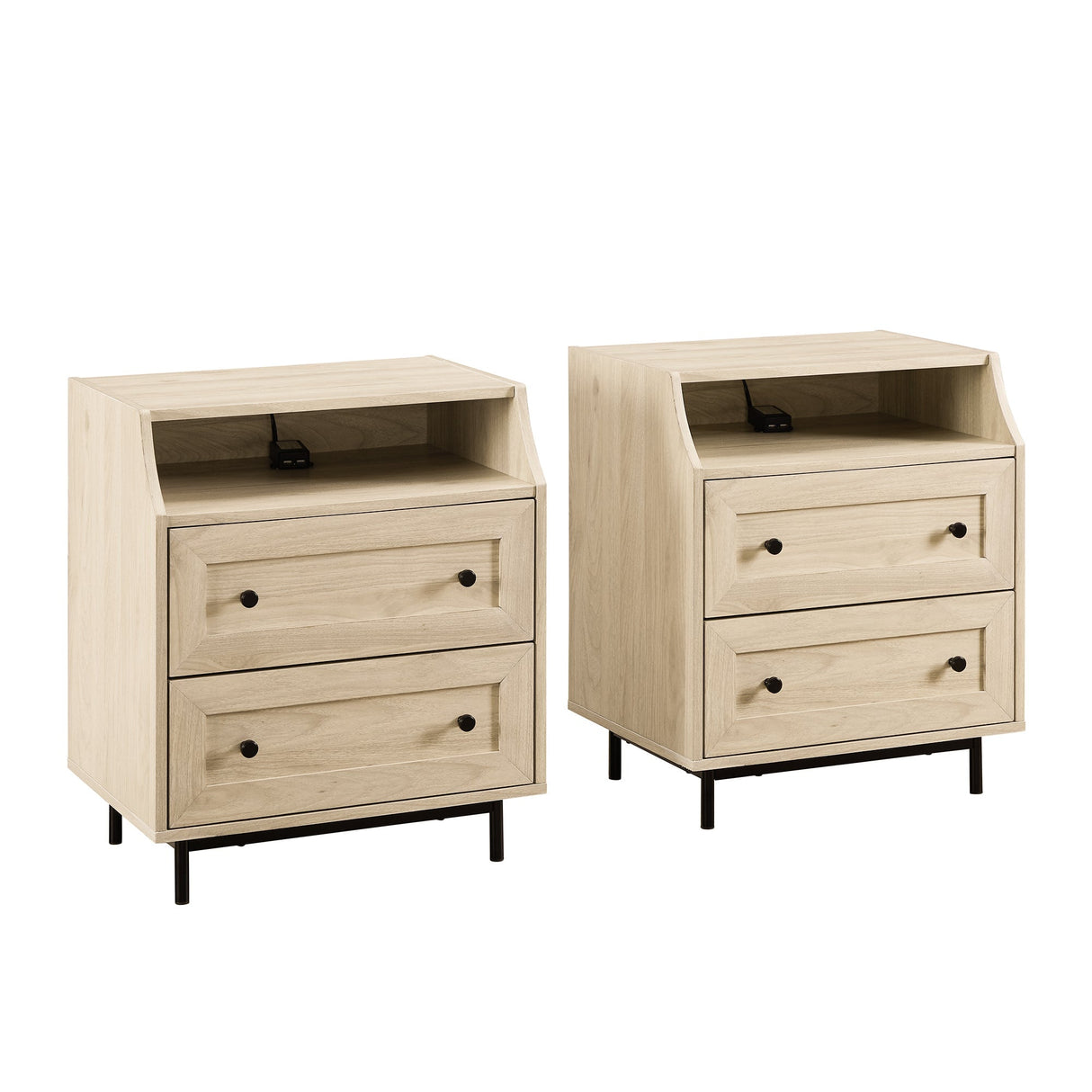 Lisa 2 Drawer Nightstand with USB-Bedroom-Parc Decor