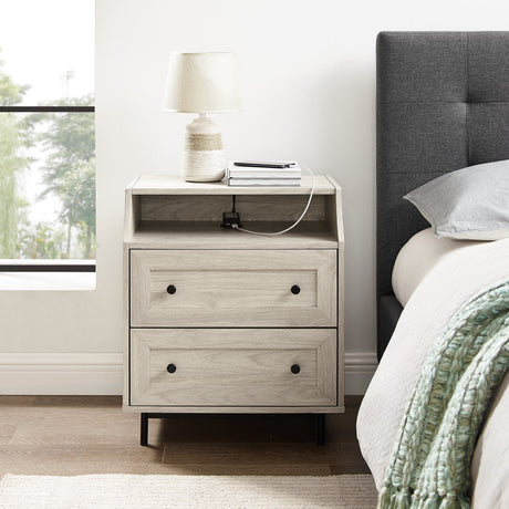 Lisa 2 Drawer Nightstand with USB-Bedroom-Parc Decor