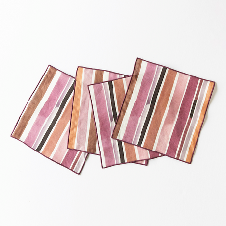 Lisbon Stripe Cocktail Napkin Set-Cocktail Napkins-Parc Decor