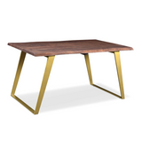 Live Edge Dining Table Gold Legs-Dining Table-Parc Decor