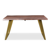 Live Edge Dining Table Gold Legs-Dining Table-Parc Decor