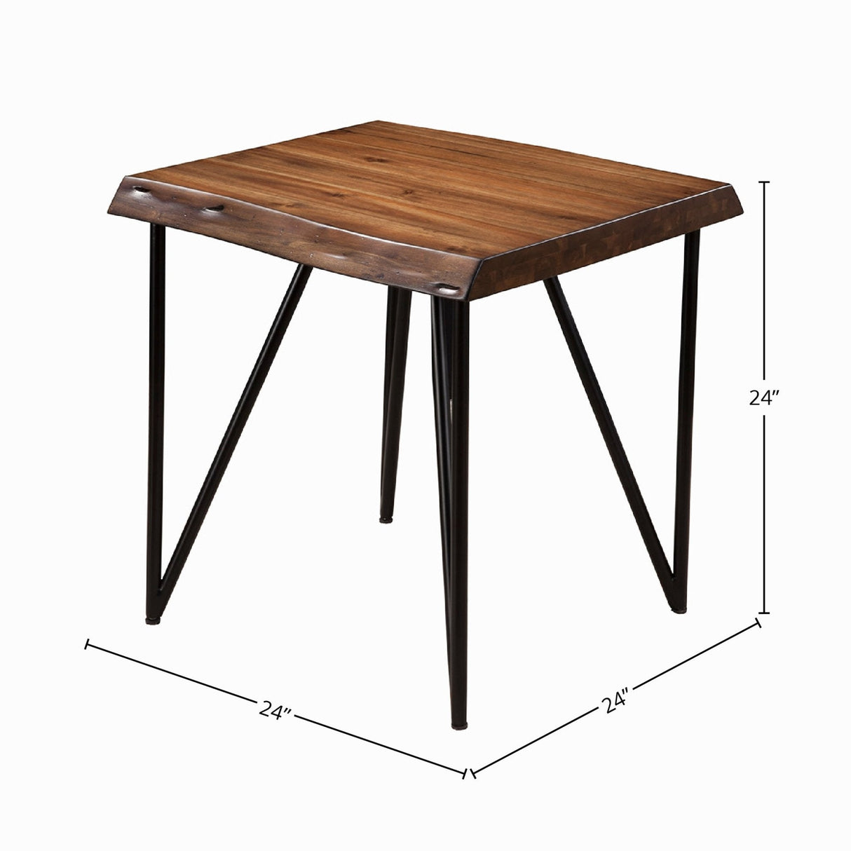 Live Edge End Table, Light Walnut-End Table-Parc Decor