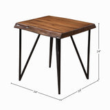 Live Edge End Table, Light Walnut-End Table-Parc Decor