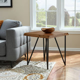 Live Edge End Table, Light Walnut-End Table-Parc Decor