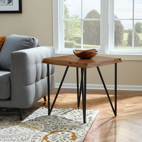 Live Edge End Table, Light Walnut-End Table-Parc Decor