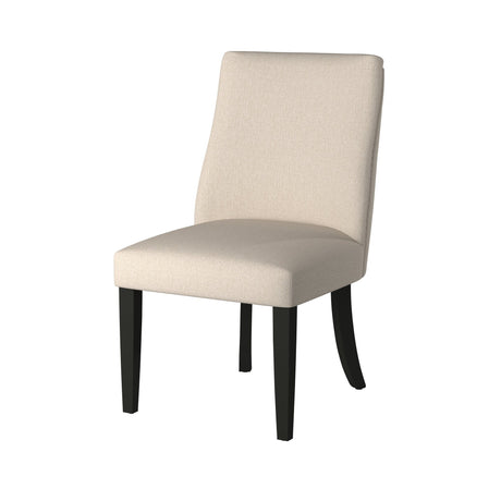 Live Edge Parson Chairs, Cream/Black-Side Chair-Parc Decor